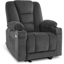 MCombo Relaxsessel 7008 Stoff 90 x 105 x 94 cm Grau mit Liegefunktion und Massage