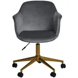 Jahnke Schreibtischstuhl »SHELL WORX«, 1 St., Samtstoff, Büro-/ Schreibtischstuhl, höhenverstellbar, Samt, Gestell in Gold-Look