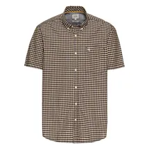 CAMEL ACTIVE Kurzarmhemd kariert, mit Button-Down-Kragen, blau