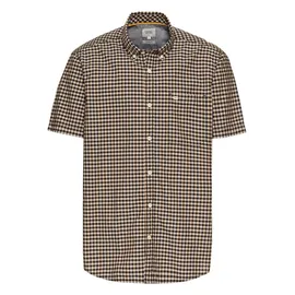 CAMEL ACTIVE Kurzarmhemd kariert, mit Button-Down-Kragen, blau