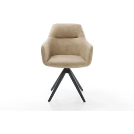 DeLife Polsterstuhl Pejo-Flex Mikrofaser Beige Schwarz