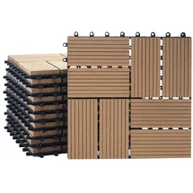 Mendler WPC Bodenfliese Rhone braun 30 x 30 cm 11 St.