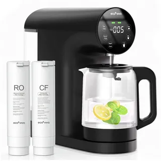 ecoviva Wasserfilter 200G Osmoseanlage Trinkwasser, Zubehör für 6-stufige Filtration Umkehrosmoseanlage, TDS-Reduzierung, Geeignet für Wohnungen, Büros, Wohnmobile usw. schwarz