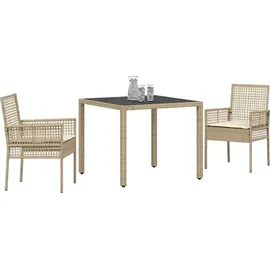 vidaXL Garten Essgruppe 3-tlg. Beige