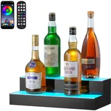 Vevor Barregal Weinregal, LED Beleuchtung Wandmontage 2-stufig 405mm Display