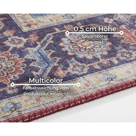 HANSE HOME Teppich HANSE HOME "Anthea" Gr. 3, lila (pflaume), B:120cm H:5mm L:160cm, Polyester, Teppiche, Teppich, Orientalisch, Läufer, Vintage, Wohnzimmer, Schlafzimmer, Esszimmer