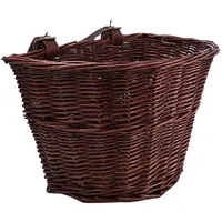 Tubayia Fahrrad Lenkerkorb Weidenkorb Geflochtener Wicker Fahrradkorb Fahrrad Vorne Korb (Kaffee)