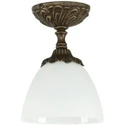Licht-Erlebnisse Deckenlampe Messing Glas Jugendstil Handarbeit edel