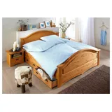 Home Affaire Massivholzbett »Konrad, hohe Belastbarkeit! FSC® zertifiziertes Massivholz«, (Breite/Belastbarkeit 180cm/220 KG, 140cm/180 KG), aus massivem Kiefernholz, FSC®-zertifiziert, INKLUSIVE Rollrost, beige