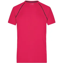 James & Nicholson Funktions-Tshirt JN496 & XXL - bright-pink/titan