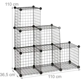 Relaxdays Regalsystem 110 x 110 x 36,5 cm Schwarz
