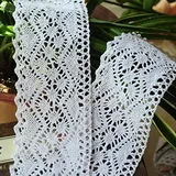 Yulakes 3 Yard 8cm Baumwolle spitzenband Vintage Häkelband Spitze Borte Häkelspitze Häkel-Borte Spitzenband für Nähen Handwerk Hochzeit Deko Scrapbooking Geschenkbox (Weiß)