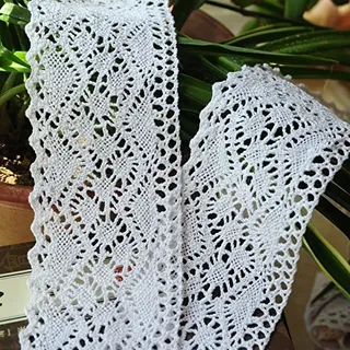 Yulakes 3 Yard 8cm Baumwolle spitzenband Vintage Häkelband Spitze Borte Häkelspitze Häkel-Borte Spitzenband für Nähen Handwerk Hochzeit Deko Scrapbooking Geschenkbox (Weiß)