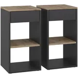 Vicco Nachttisch Dany, Anthrazit, 2er Set