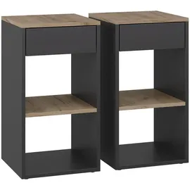 Vicco Nachttisch Dany, Anthrazit, 2er Set
