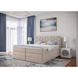 Livetastic Boxspringbett 140 x 200 cm H2/H3 Beige