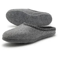 Pantoffelmann Filzpantoffel Herren Damen Hausschuh Filzlatschen superdicke Filzsohle Pantoffel (1 Paar) Filzpantoffeln, Gästepantoffel besonders leicht grau 45 EU