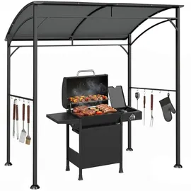 Outsunny Grillpavillon 2,15 x 1,5 m Dunkelgrau