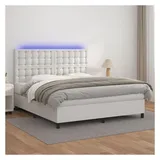 vidaXL Boxspringbett 180 x 200 cm Weiß