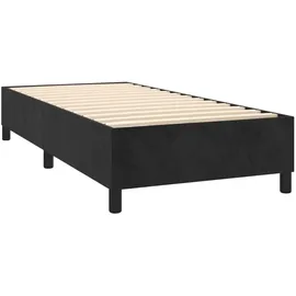 vidaXL Boxspringbett mit Matratze & LED Schwarz 100x200 cm Samt