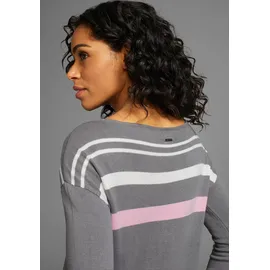 LAURA SCOTT Strickpullover mit Glitzermuster Grau 46