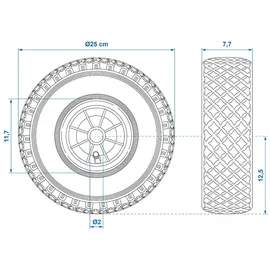 PRO PLUS Ersatzrad für Stützrad 260 x 85 mm