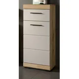 inn.furn Badezimmer Kommode in Sand und Eiche 37 x 88 cm Shawn