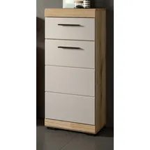 inn.furn Badezimmer Kommode in Sand und Eiche 37 x 88 cm Shawn