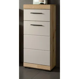 inn.furn Badezimmer Kommode in Sand und Eiche 37 x 88 cm Shawn