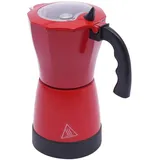 Elektrische Kaffeemaschine,Espressokocher Kanne Mokka Maker Topf 6 Tassen Mit Basis Espressokocher Mokka Kanne für Familien, Büros, 300ml Alu Espressokocher Espresso Kanne mit separatem Boden (Rot)