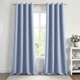MIULEE Verdunklungsvorhänge Thermo Blickdicht Ösen 2er Set 140x260cm Blau