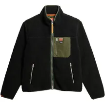 Superdry Herren. Vintage Retro Full-Zip Fleecefutter schwarz (M), Lässig, Polyester, Langarm