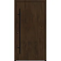 Aluminium Haustür "VALERIA" BLACKLINE 68 mm energiesparend Nussbaum holzähnlich beidseitig innen öffnend DIN links