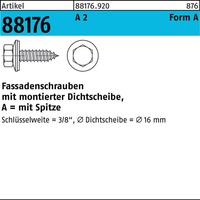 Industrial Quality Supplies Fassadenschraube VG 6,5x19 Edelstahl A2 blank