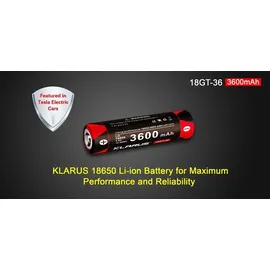 Klarus 18GT36 18650 Li-Ion Akku 3,6V 3600mAh