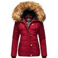 Navahoo Damen warme Winter Steppjacke mit abnehmbarem Kunstfell Zoja Blood Red Gr. S - S