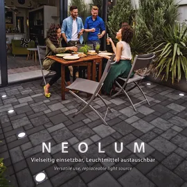 ledscom.de 5x LED Pflasterstein NEOLUM für außen, IP67, eckig, 10 x10cm, inkl. GX53 Leuchtmittel, 56lm, weiß