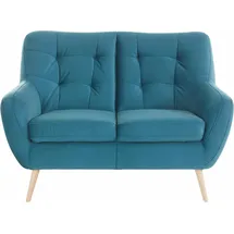 exxpo - sofa fashion 2-Sitzer EXXPO - SOFA FASHION "Scandi, bequem, aufwendige Rückenpolsterung für mehr Sitzkomfort", blau (türkis), B:137cm H:92cm T:92cm, Korpus: 100% PES;Luxus-Microfaser (100% Polyester), Sofas, akuelle Farben in hochwertige Bezugsqualitäten, Holzfuß