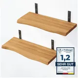 LAMO MANUFAKTUR Wandregal 42 x 2 x 2 cm Braun