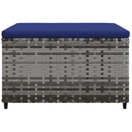 vidaXL Gartenhocker mit Kissen 2 Stk. Grau Poly Rattan