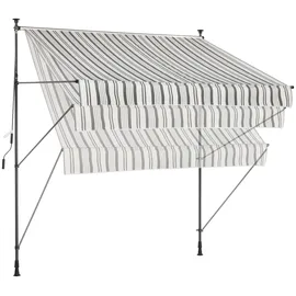 Konifera Klemmmarkise 350 x 150 cm Grau/Weiß
