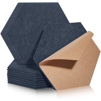 Hexagon Akustikplatten selbstklebend 12 Stück I Schallabsorber Schallschutz mit hoher Dichte für Wand Decken Holz & Tür - Akustikpanel Schallschutzplatten Akustikplatte, 30x26x0.9cm, Dunkelgrau