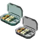 2 Stück Pillendose 7 Tage 6 Fächer, Tsathoggua Tragbare Medikamentenbox, Tablettendose für den täglichen Gebrauch, Reise-Pillen-Organizer, Tablettenbox für Medikamente, Vitamine, Fischöl usw