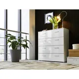 moebel-dich-auf.de Sideboard Kommode Schuhschrank Konsole Malaga in Weiß Hochglanz in verschiedenen Varianten (Kommode Malaga 3)