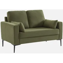 Sofa mit khaki Cordbezug - Bjorn - Fixes 2-Sitzer-Sofa, gerade, Metallfüße