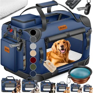 Lovpet LOVPET® Hundebox Hundetransportbox faltbar Inkl.Hundenapf Transporttasche Hundetasche Transportbox für Haustiere, Hunde und Katzen Haustiertransportbox