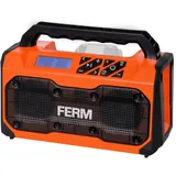 FERM Akku-Baustellenradio 20 V – Bluetooth 5.0 Lautsprecher mit FM-Radio, USB-Ladefunktion, Stereo 2×15 W, kompatibel mit AX-Power & FX-Power, ohne Akku & Ladegerät JRM1005