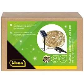 IDENA 100er Seil mit Netzteil/Solarmodul 8h Timer 14m 100 LED Lichterkette braun 14,0 m 1 St.