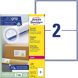 200 AVERY Zweckform Versandetiketten L7168-100 weiß 199,6 x 143,5 mm