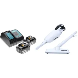 Makita DCL 181 FRM W Akku Staubsauger 18 V Weiß + 2x Akku 4,0 Ah + Ladegerät